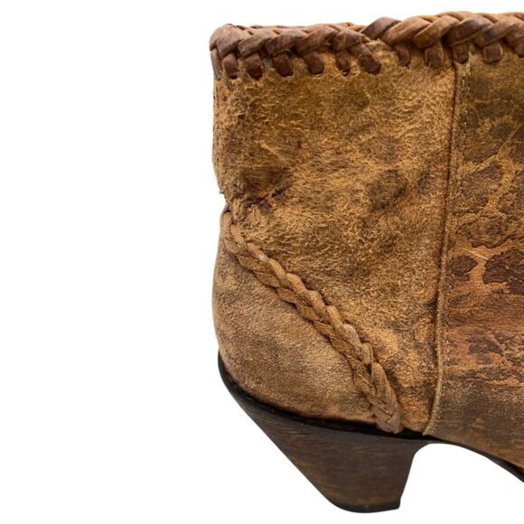 Old Gringo Mexicans Adala Heeled Ankle Leopard Print Suede Boots 7.5 Distressed - Picture 14 of 15